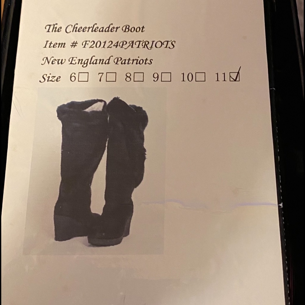 RARE New England Patriots Black Suede Cheerleader Boots